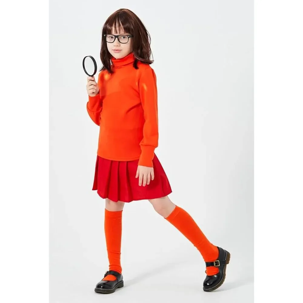 👓 Velma Costume Kids Red Skirt Outfits Size 14-16 NIP